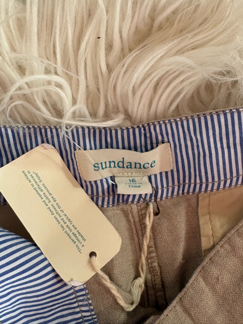NWT Sundance Oaklee Wide Leg Linen Pants Flax Tan Size 16 Pull-On Boho - Picture 3 of 4